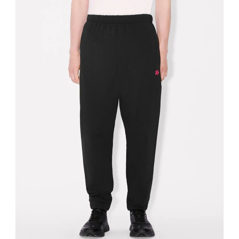 KENZO Paris Boke Flower Embroidered Jogpant Black Mens Size M $375